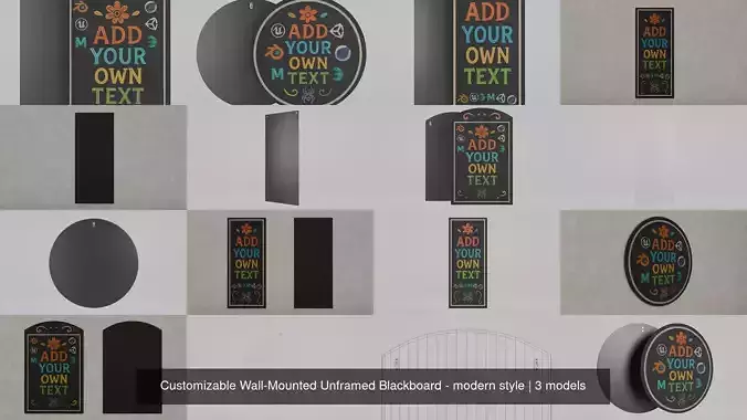 Customizable Wall-Mounted Unframed Blackboard - modern style