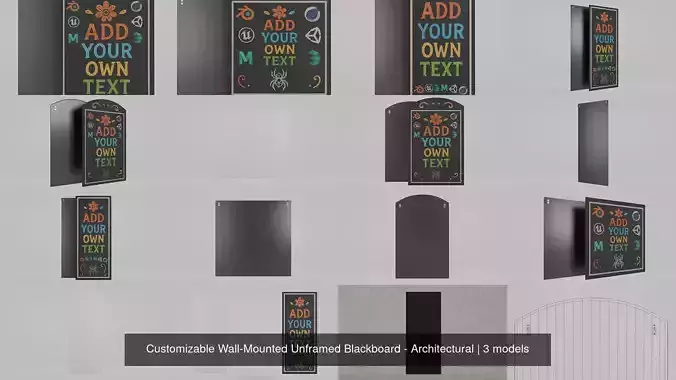 Customizable Wall-Mounted Unframed Blackboard - Architectural