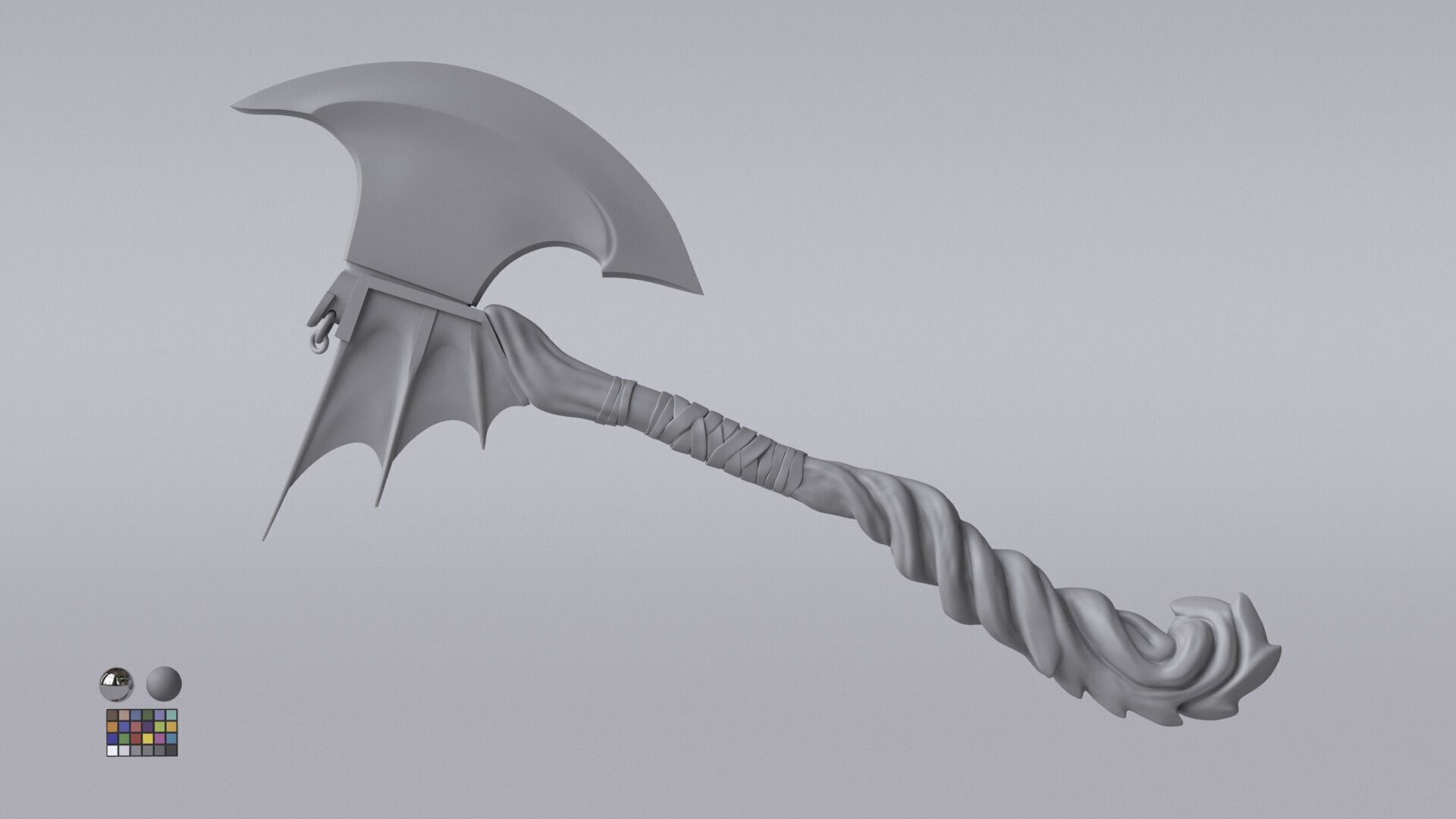 Fantasy Axe  3D model_5