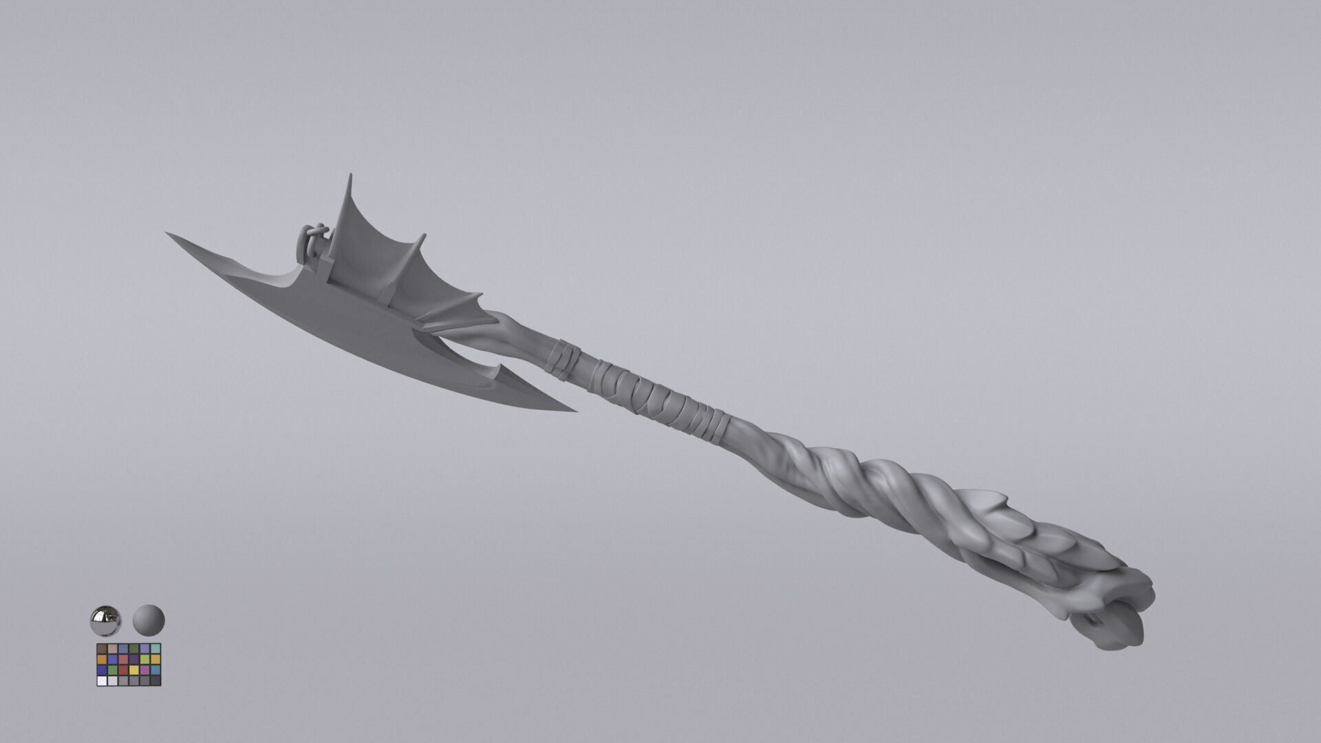 Fantasy Axe  3D model_2