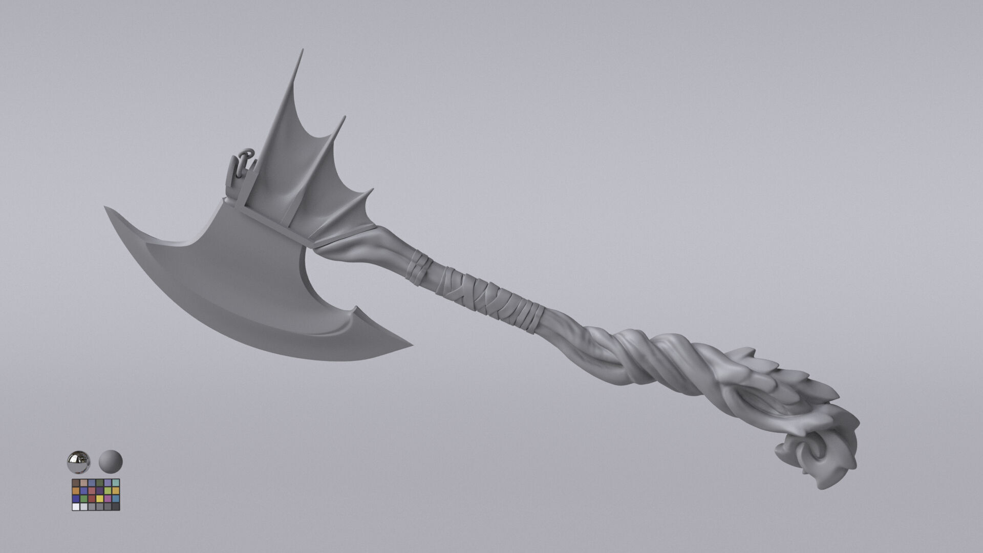 Fantasy Axe  3D model_1