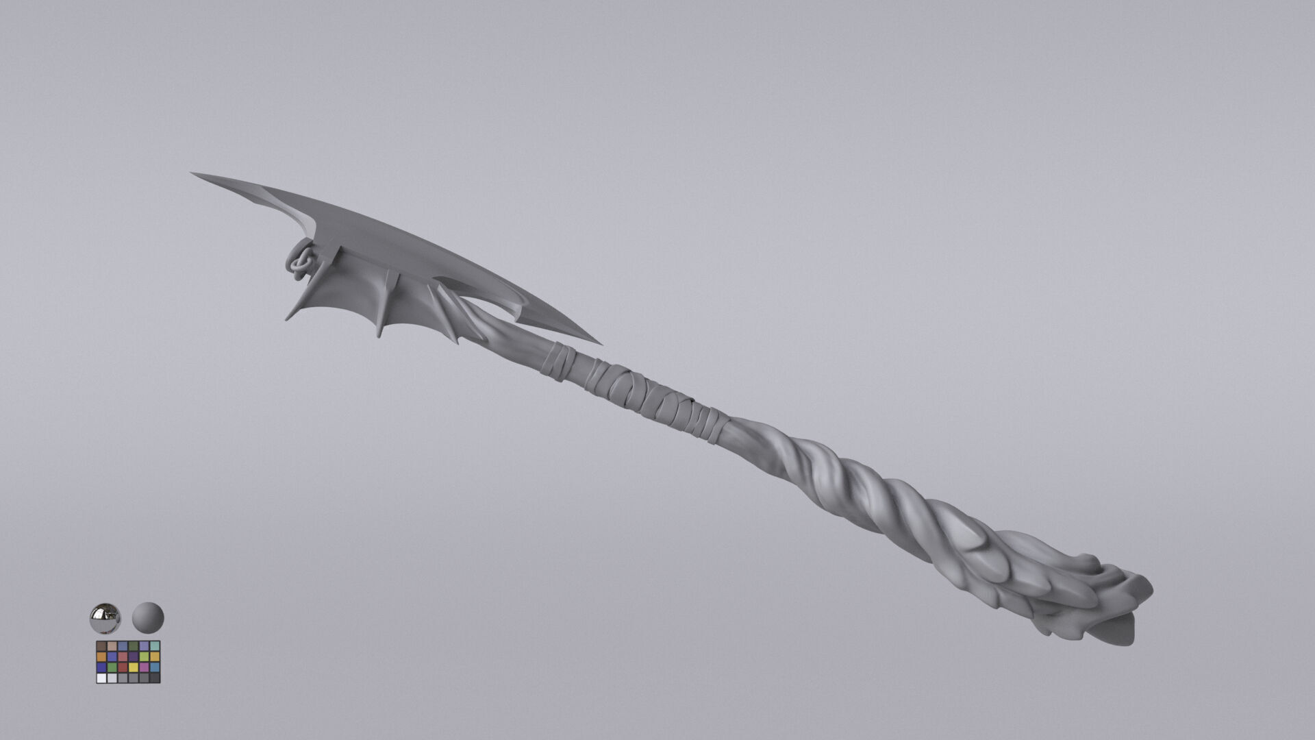 Fantasy Axe  3D model_3
