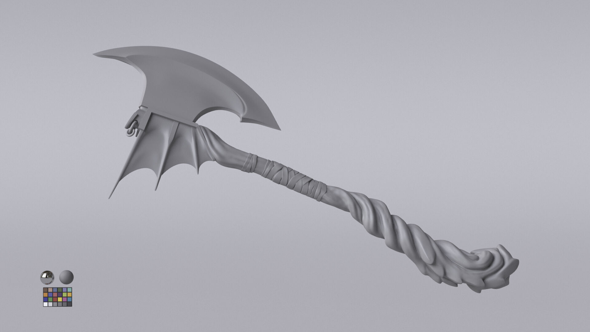 Fantasy Axe  3D model_4