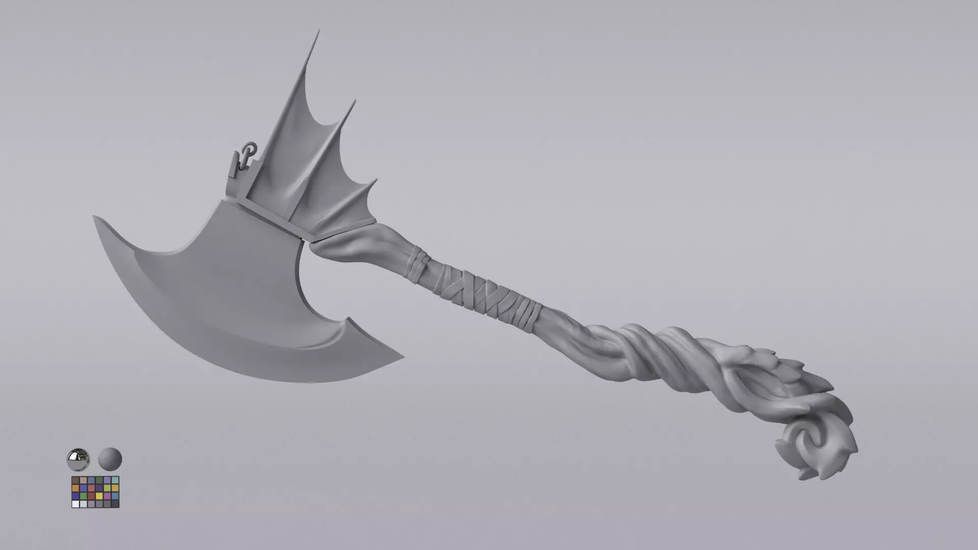 Fantasy Axe  3D model_0