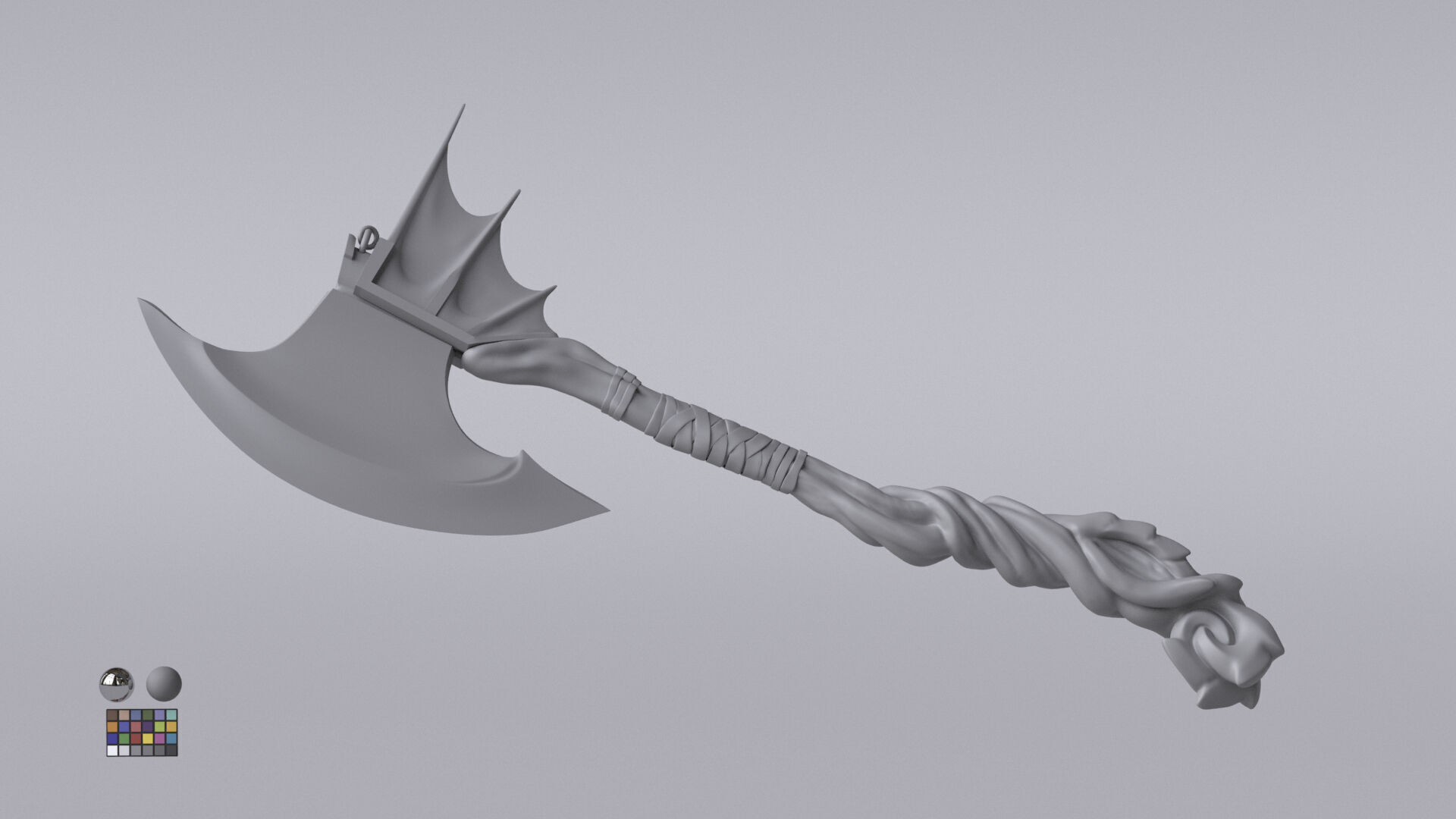 Fantasy Axe  3D model_9