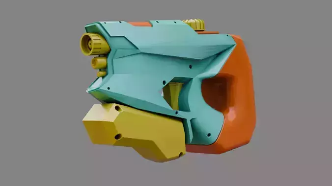 Water Gun one hand 10 Low-poly 3D model