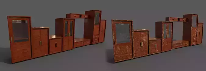 Pack 2 Sets Modern Furniture 3D Model