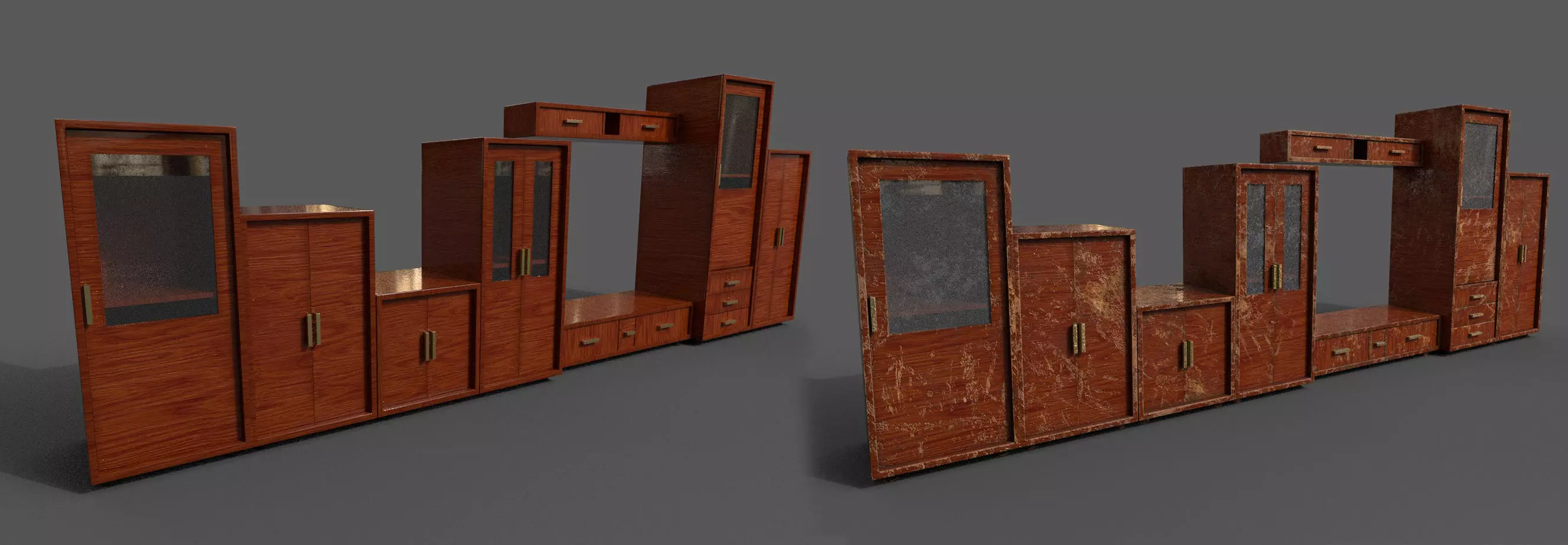 Pack 2 Sets Modern Furniture 3D Model Low-poly 3D model_0