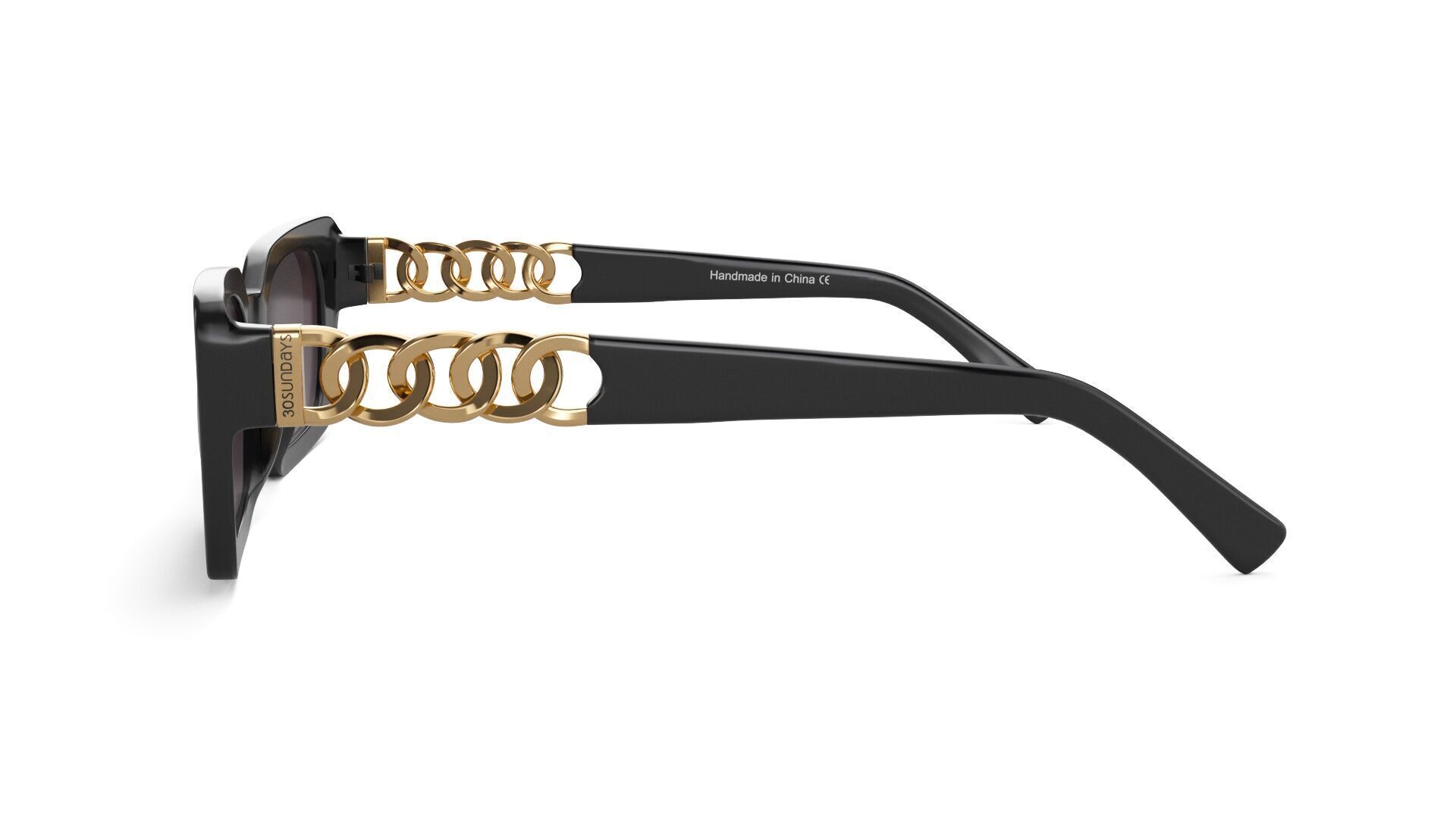 30Sundays Lustra Square Sleek Link Chain Sunglasses 3D model_8