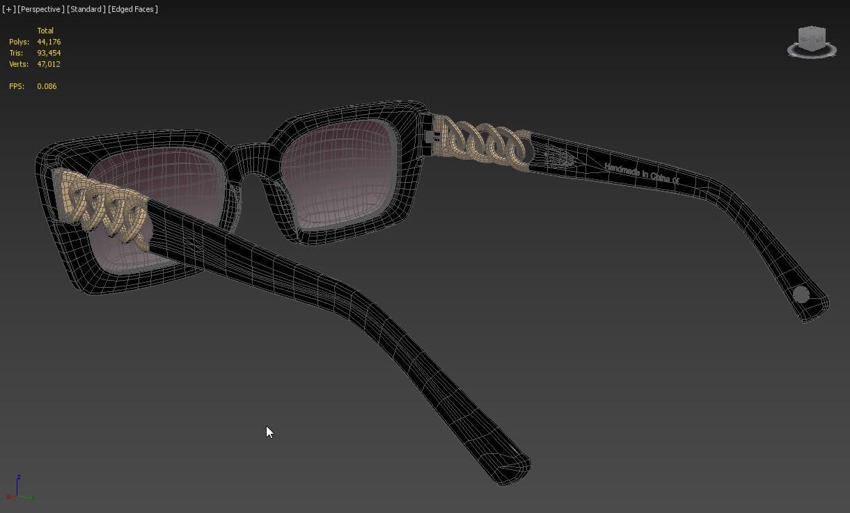 30Sundays Lustra Square Sleek Link Chain Sunglasses 3D model_5