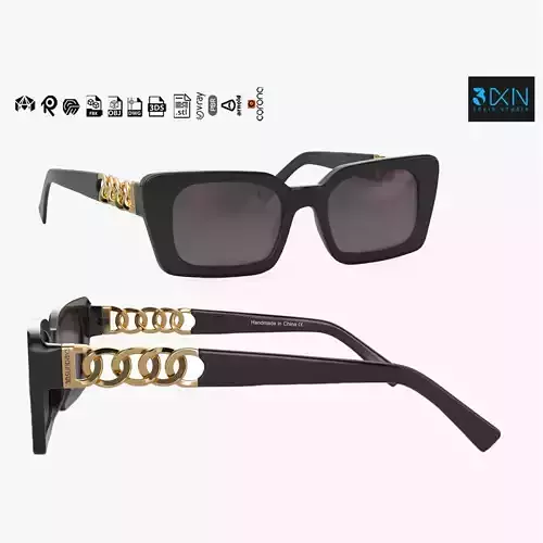 30Sundays Lustra Square Sleek Link Chain Sunglasses 3D model