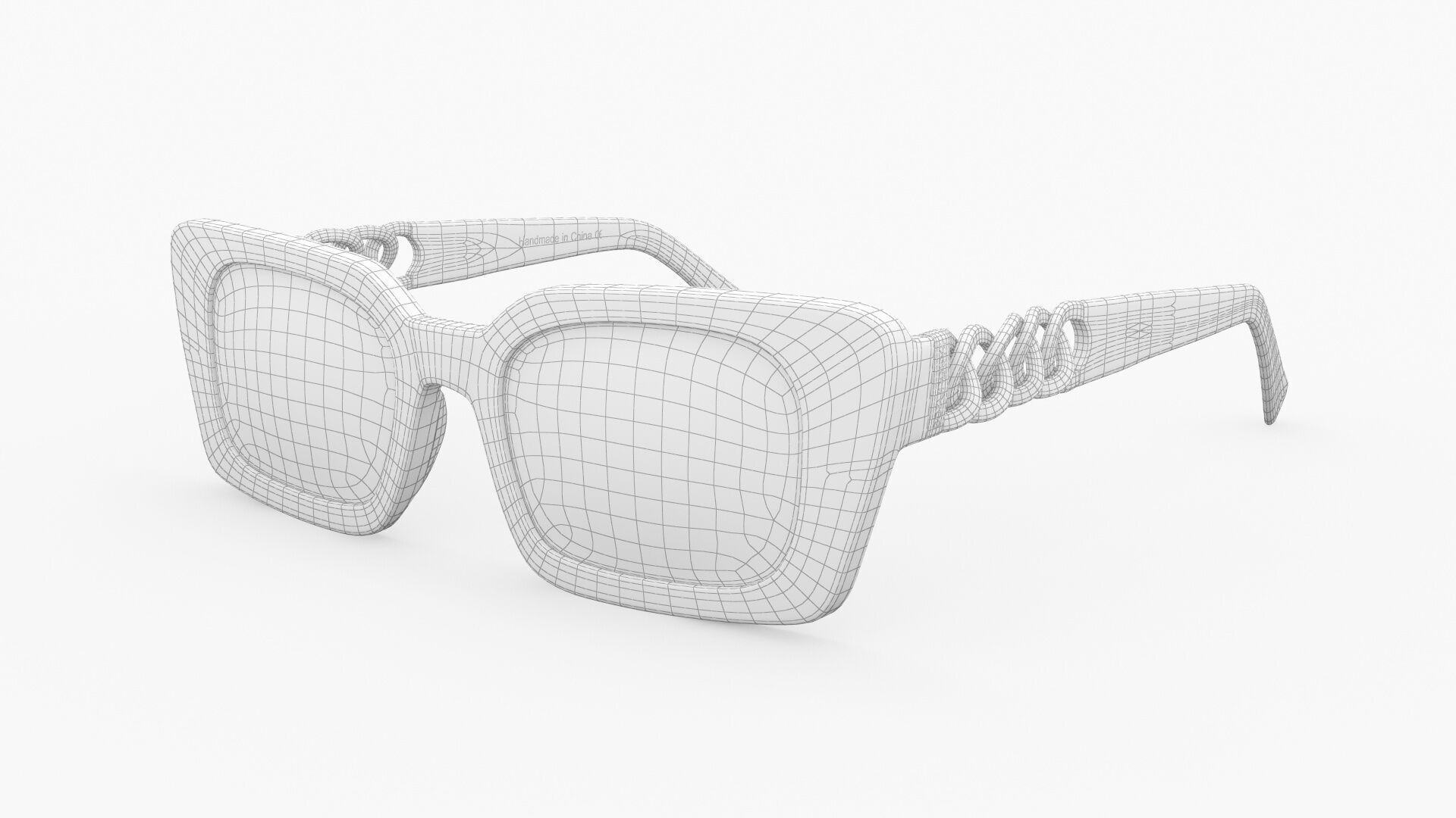 30Sundays Lustra Square Sleek Link Chain Sunglasses 3D model_11