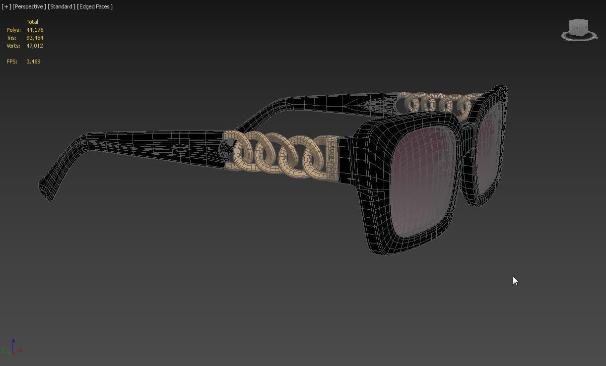 30Sundays Lustra Square Sleek Link Chain Sunglasses 3D model_3