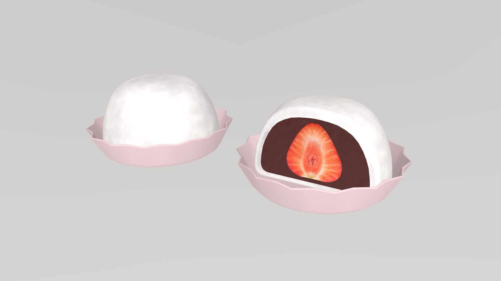 Stylized Low-Poly Daifuku Mochi Low-poly 3D model_6