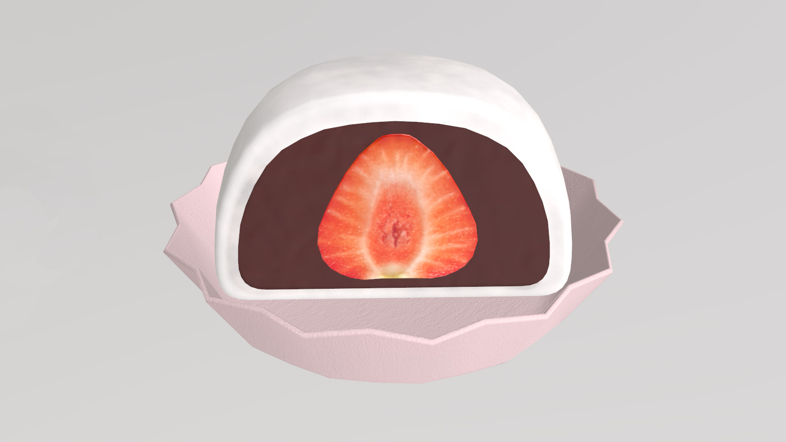 Stylized Low-Poly Daifuku Mochi Low-poly 3D model_3