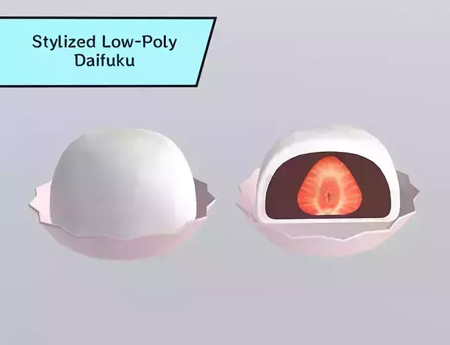 Stylized Low-Poly Daifuku Mochi Low-poly 3D model Stylized Low-Poly Daifuku Mochi Low-poly 3D model