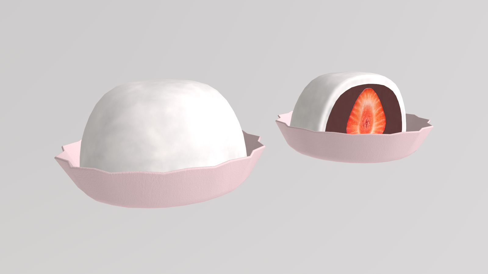 Stylized Low-Poly Daifuku Mochi Low-poly 3D model_9