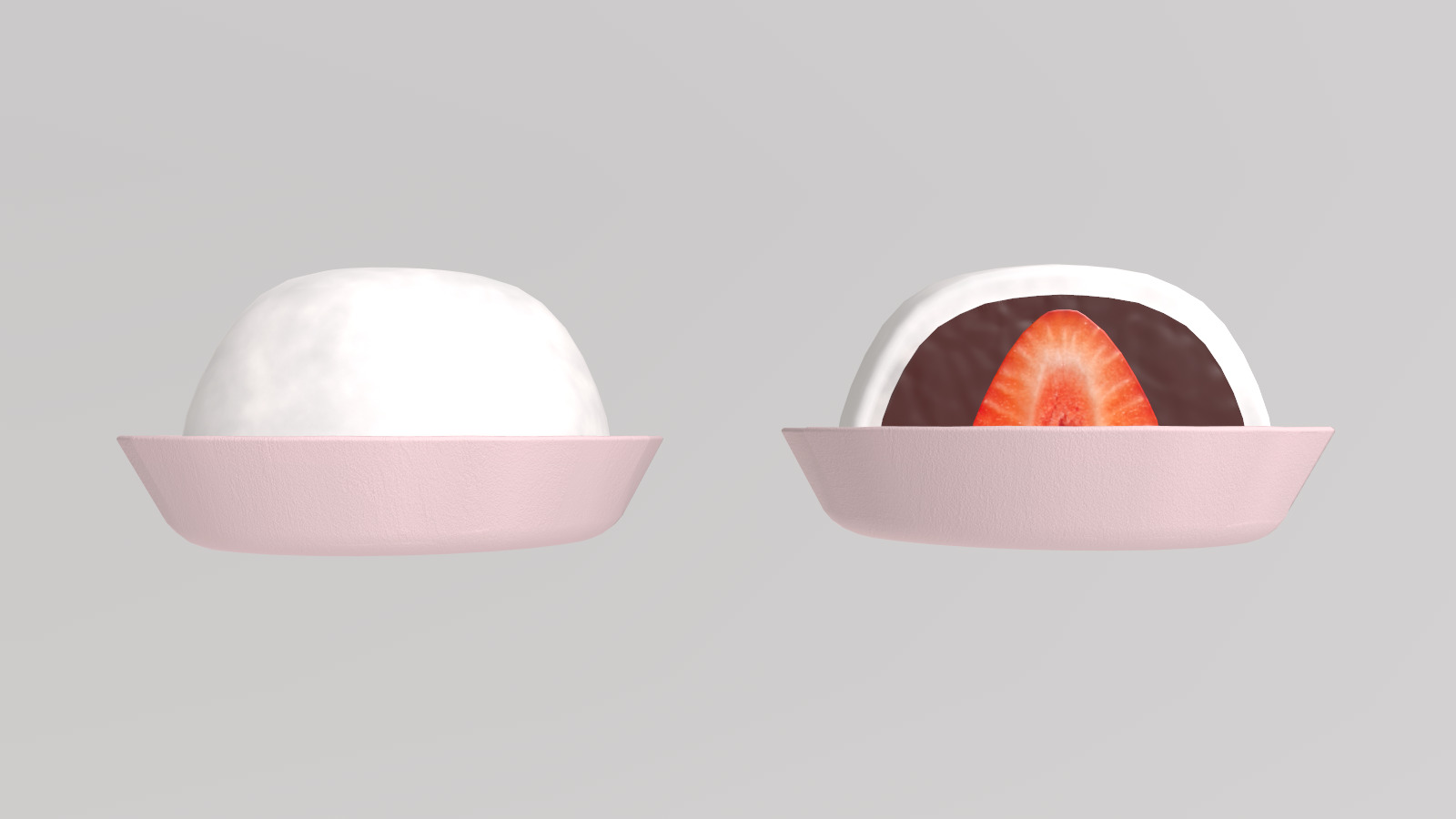Stylized Low-Poly Daifuku Mochi Low-poly 3D model_5