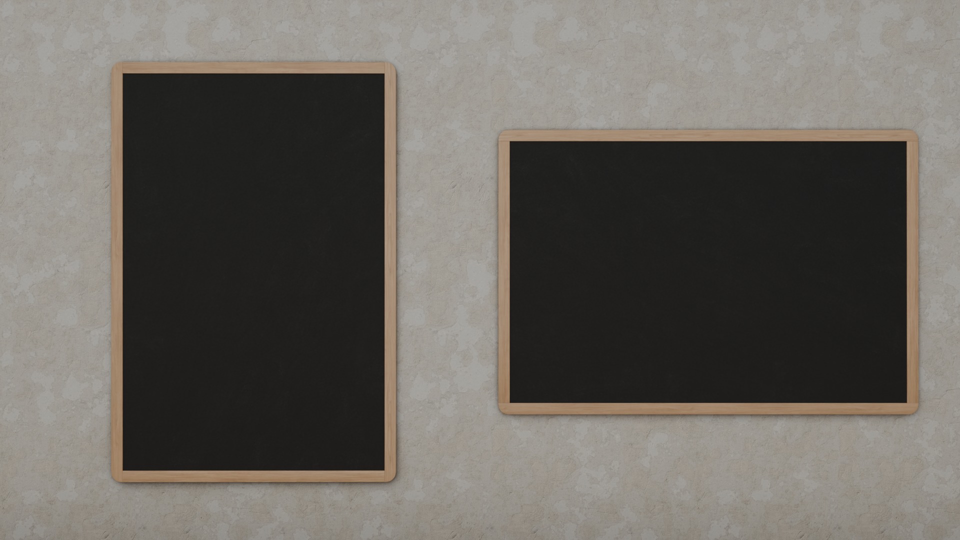 Classic Wall-Mounted Rectangular Blackboard Set 3D Model Collection_19
