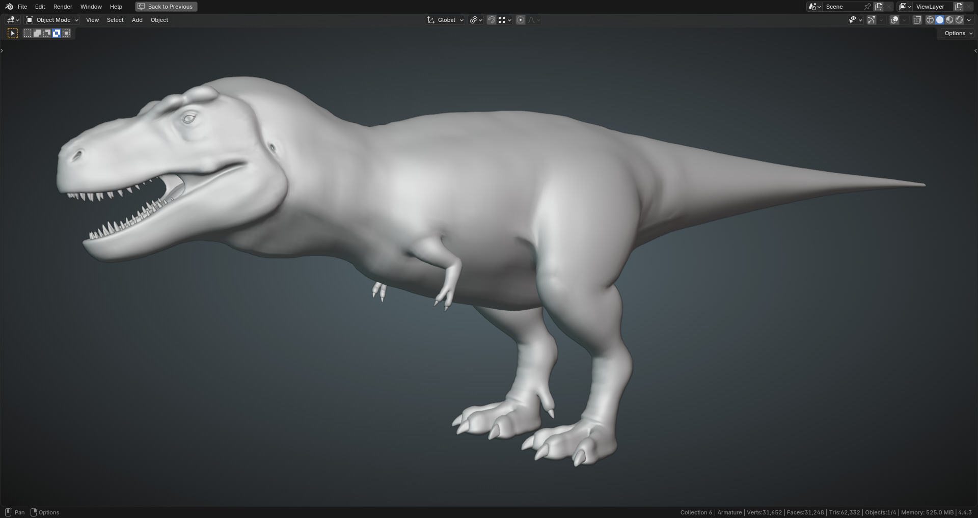 Accurate - Tyrannosaurus rex RIG Low-poly 3D model_23