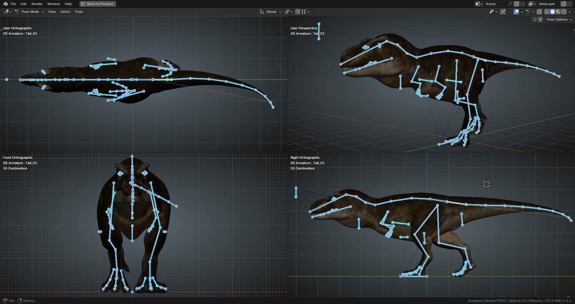 Accurate - Tyrannosaurus rex RIG Low-poly 3D model_21