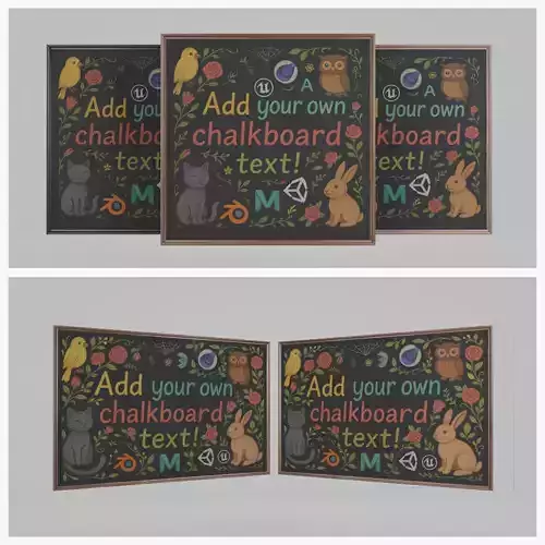 Wall-Mounted Blackboard - Regular Style Set 3D Model Collection