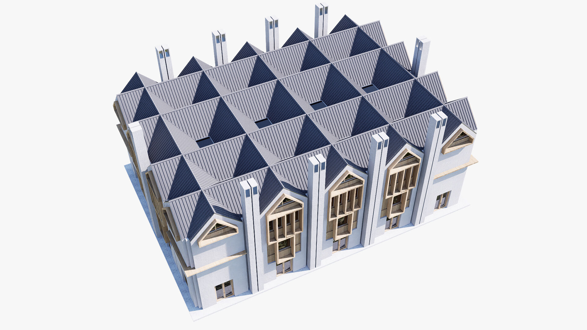 college library Low-poly 3D model_8