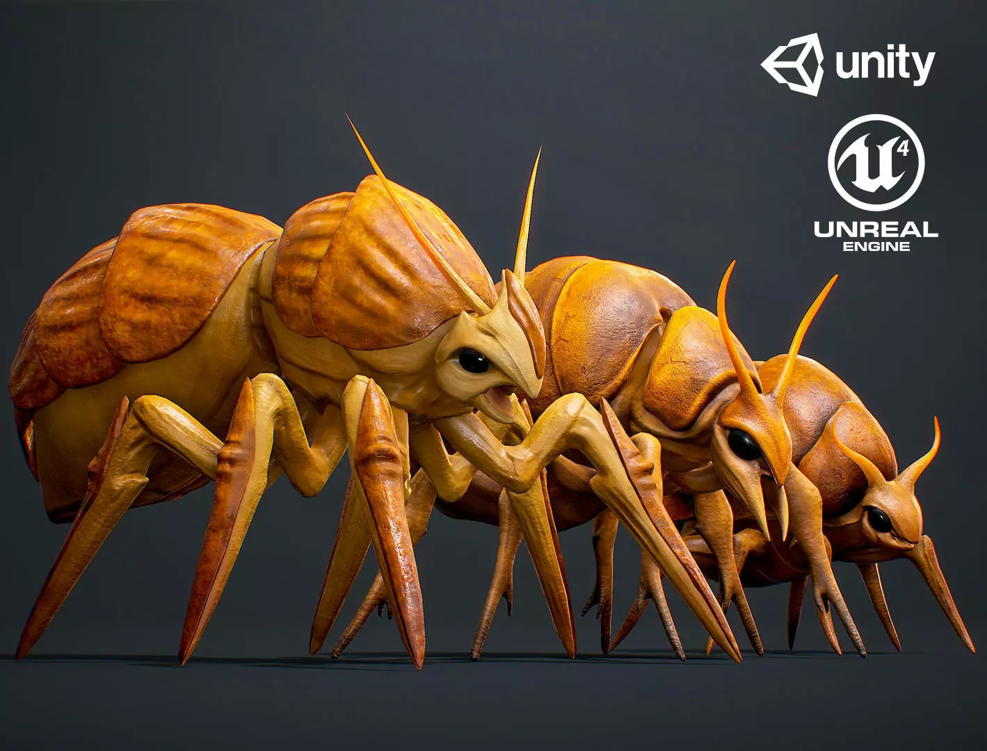 Beetles Fantasy1 Pack - Game Ready Low-poly 3D model_0