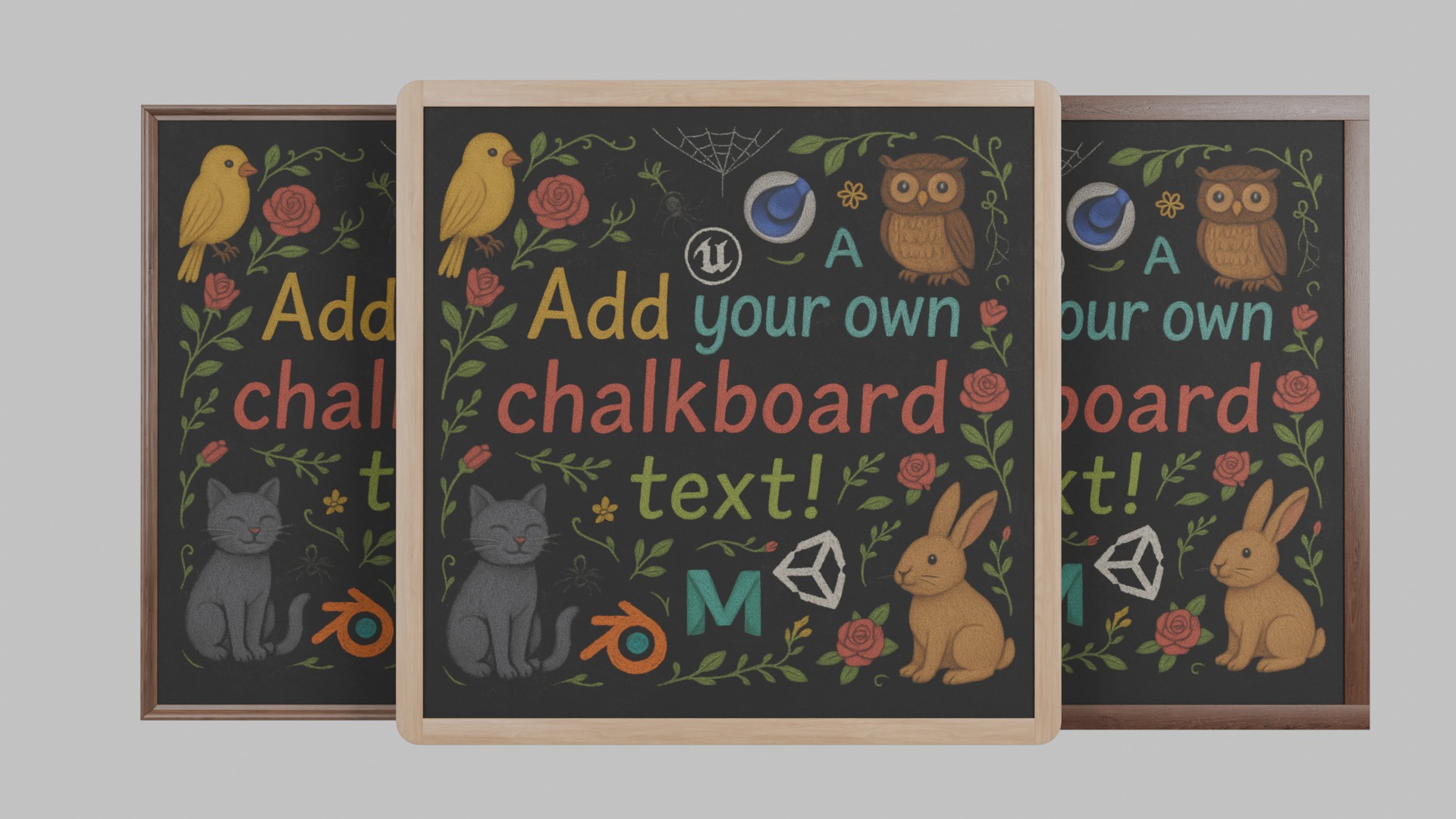 Complete Wooden Wall-Mounted Blackboard Collection _7