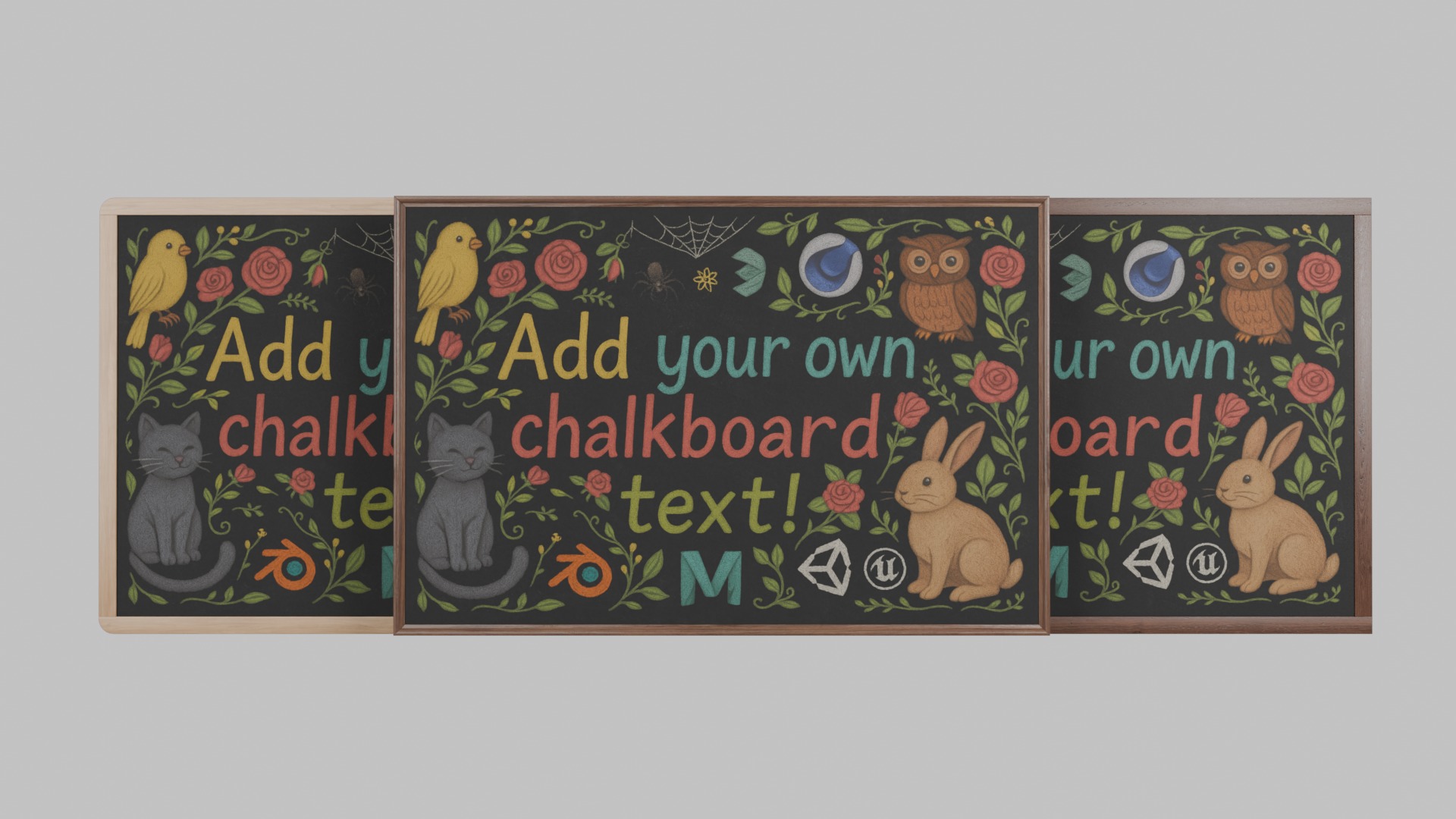 Complete Wooden Wall-Mounted Blackboard Collection _8