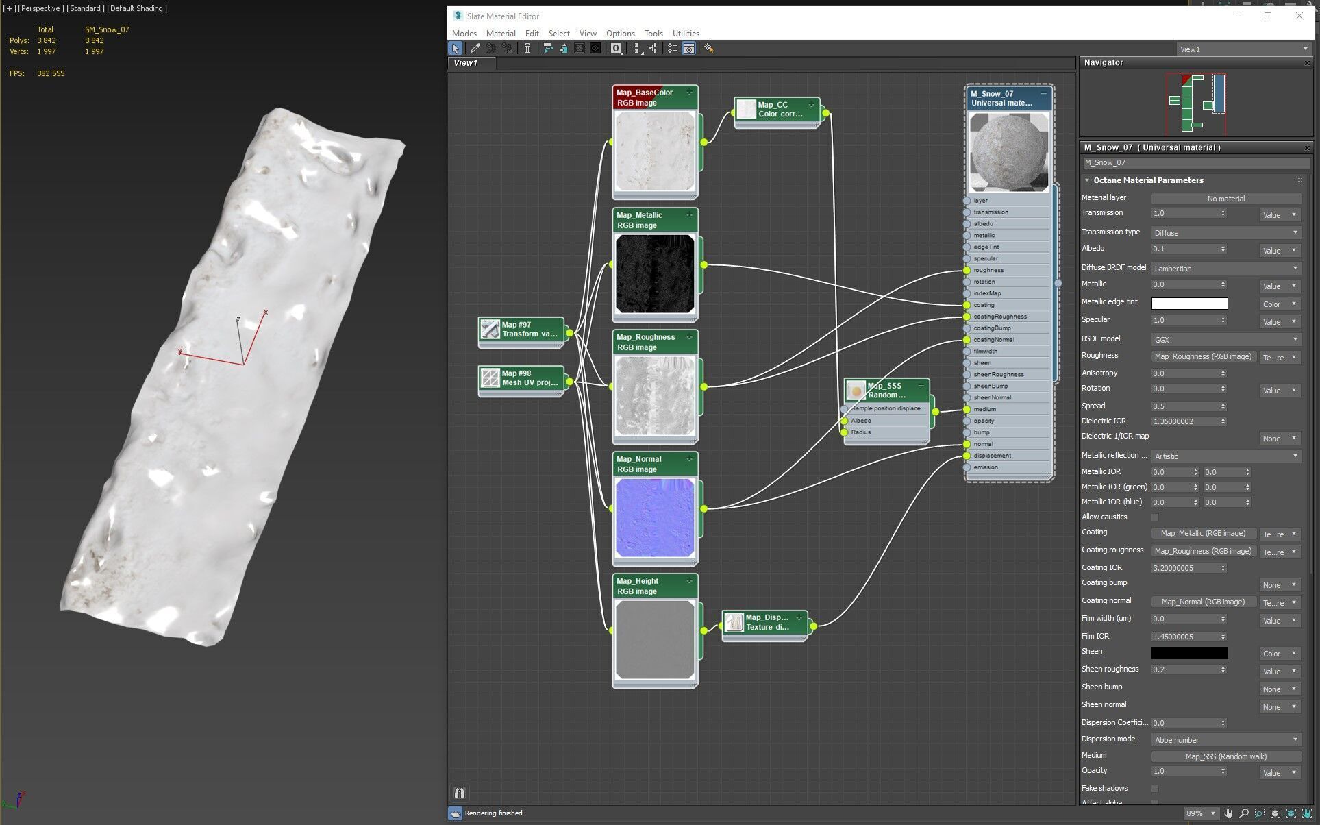 Snow 07 PBR Low-poly 3D model_10