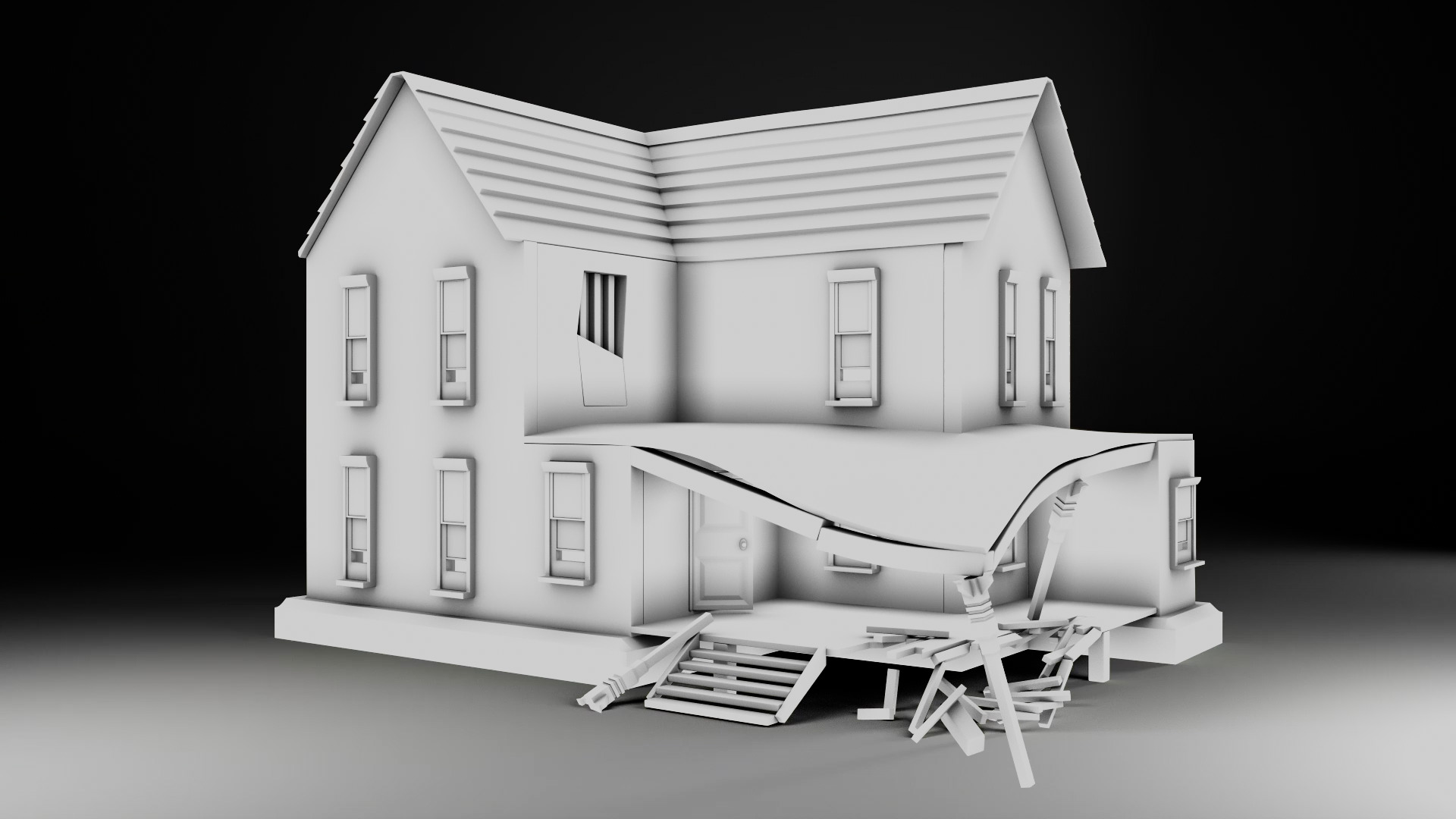 Abandoned House 3D model_2