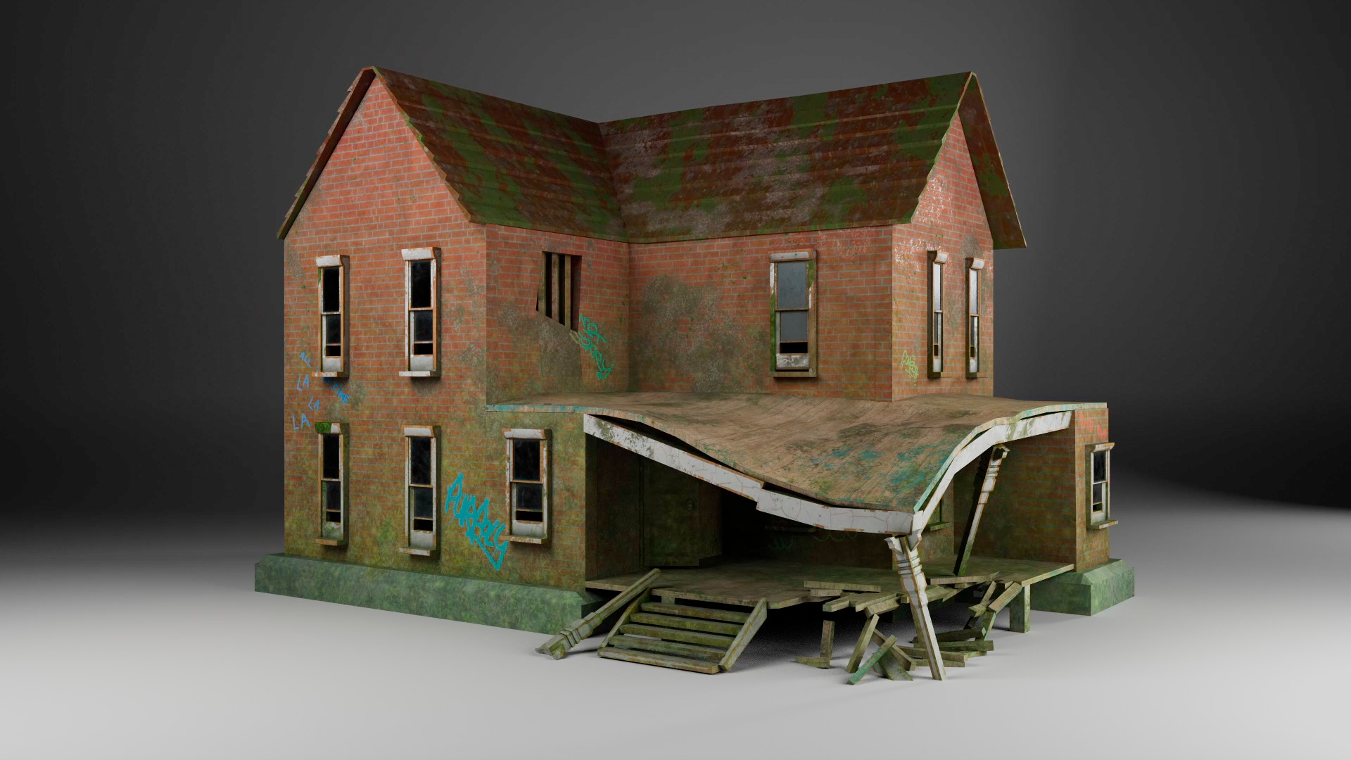 Abandoned House 3D model_1