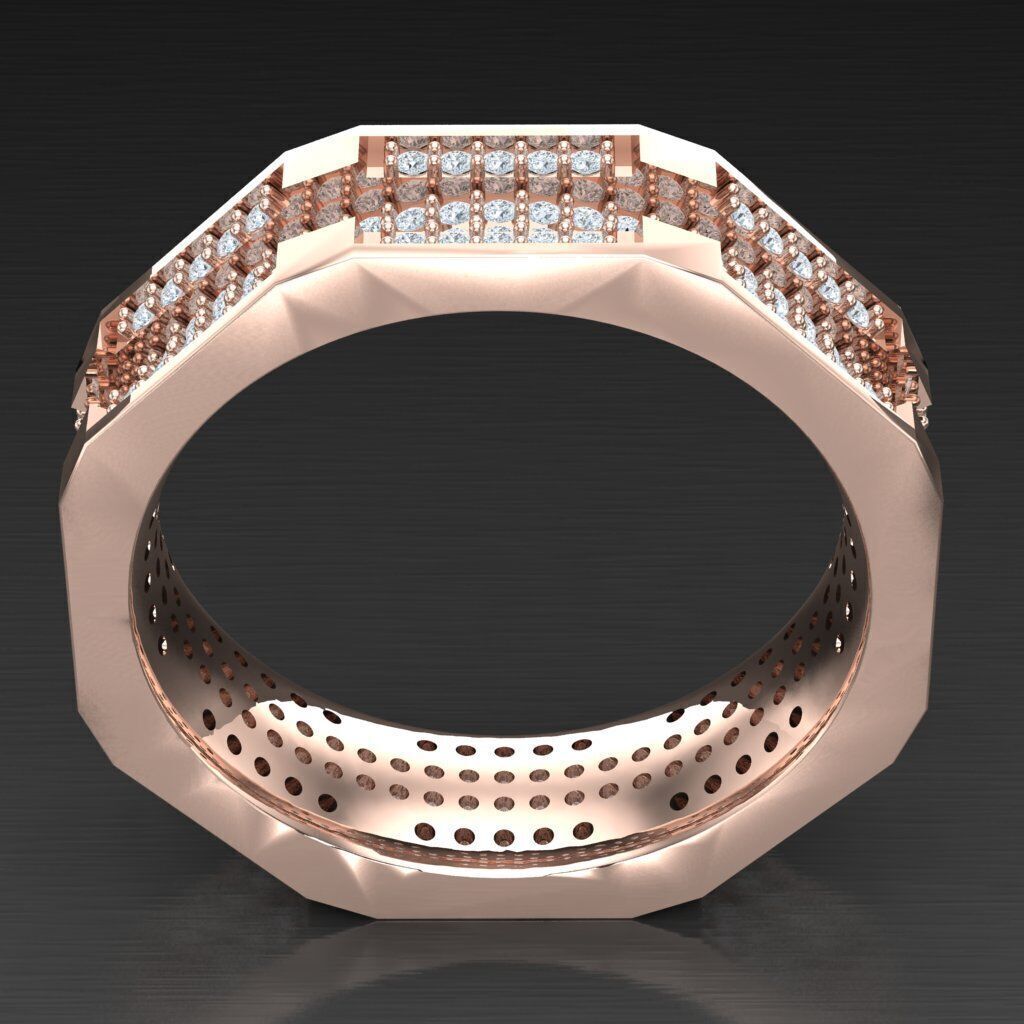 Top Diamond Men Ring STL 3DM 2MR095 3D print model_5