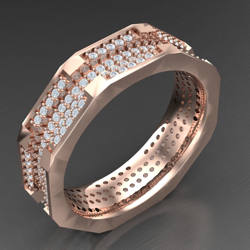 Top Diamond Men Ring STL 3DM 2MR095 3D print model_4