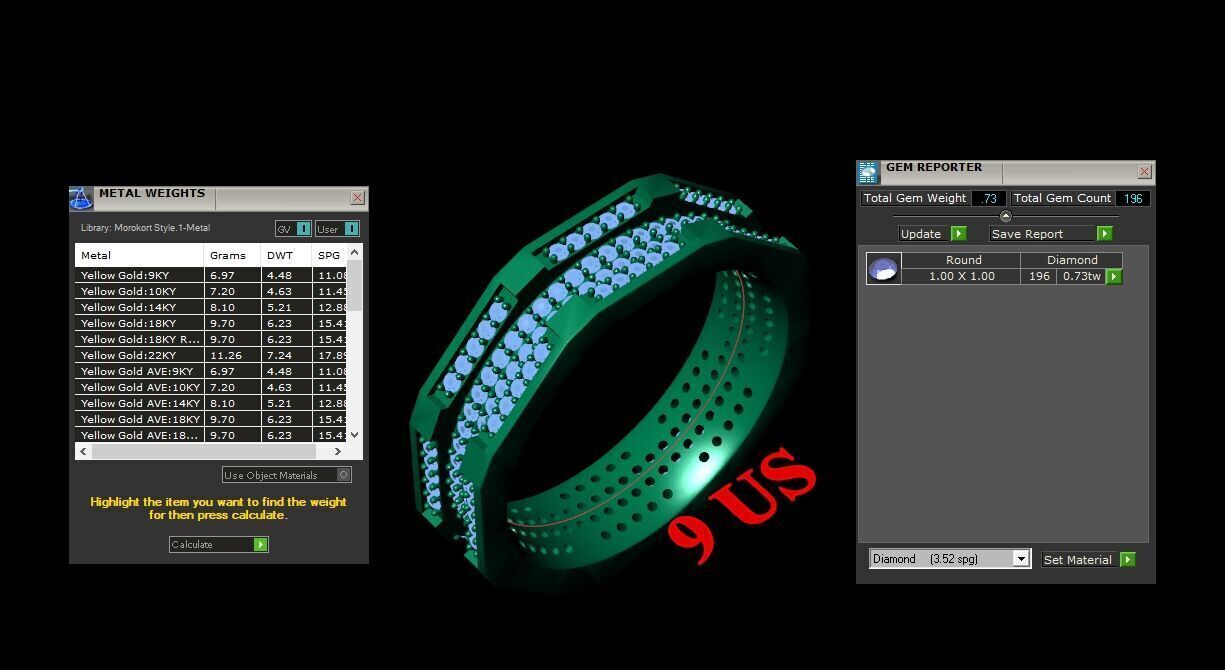 Top Diamond Men Ring STL 3DM 2MR095 3D print model_3