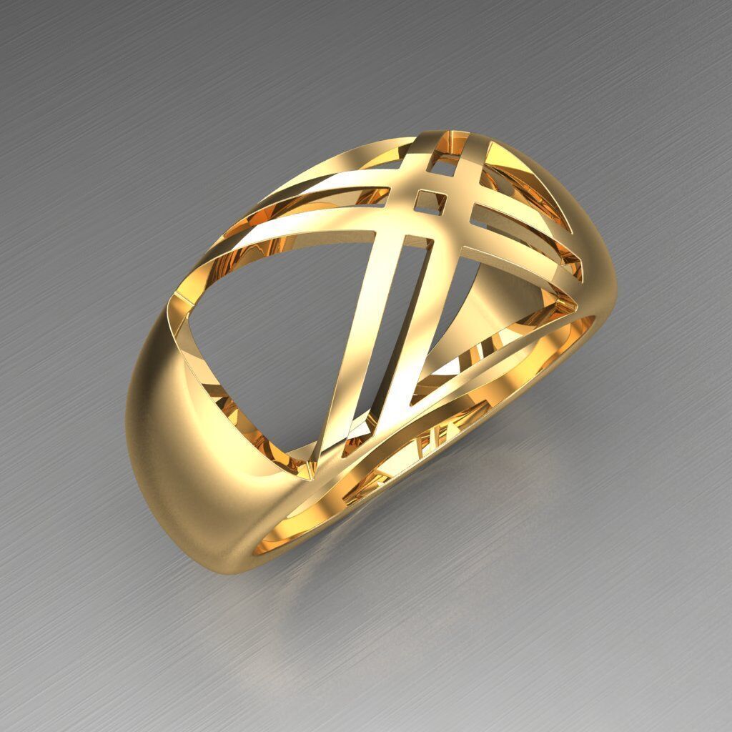 Top Diamond Men Ring STL 3DM 2MR091 3D print model_2