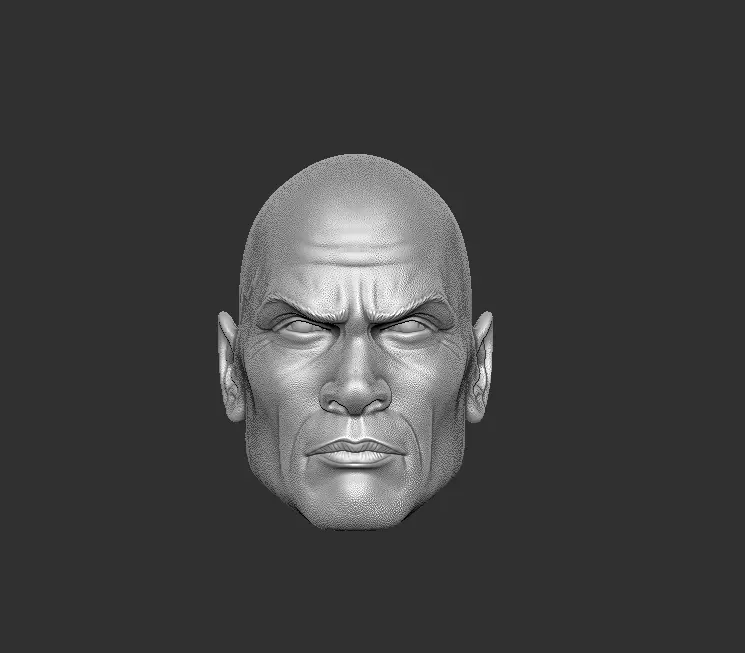 ONE12 Scale Head Dwayne Johnson 3D print model
