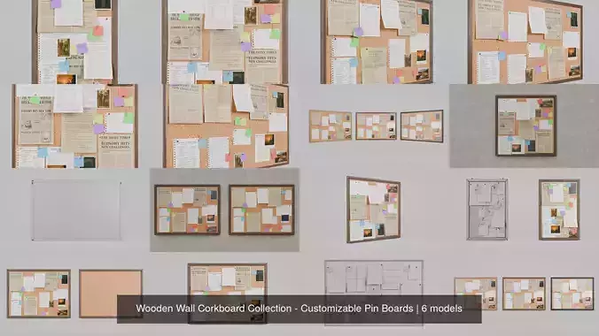 Wooden Wall Corkboard Collection - Customizable Pin Boards
