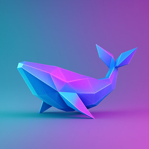 Aurora Origami Whale 3D model