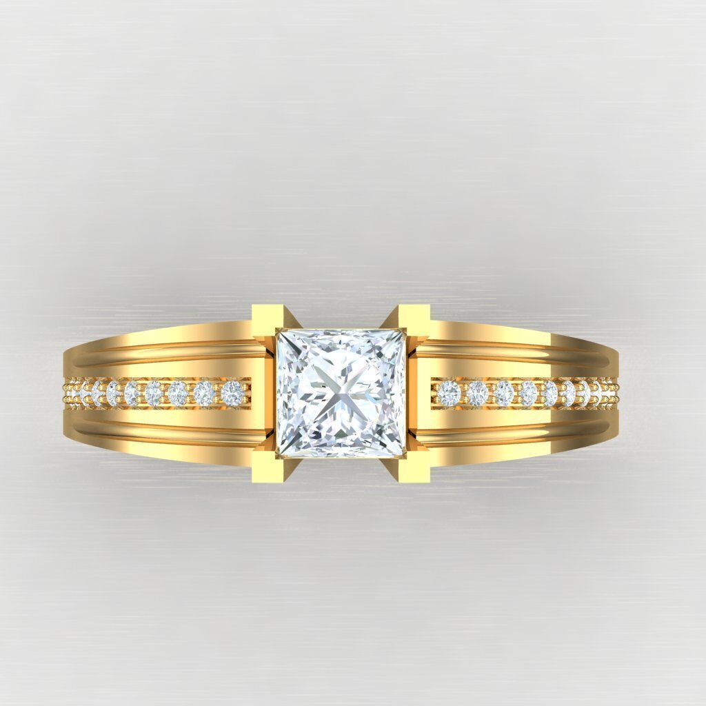 Top Diamond Men Ring STL 3DM 2MR070 3D print model_10