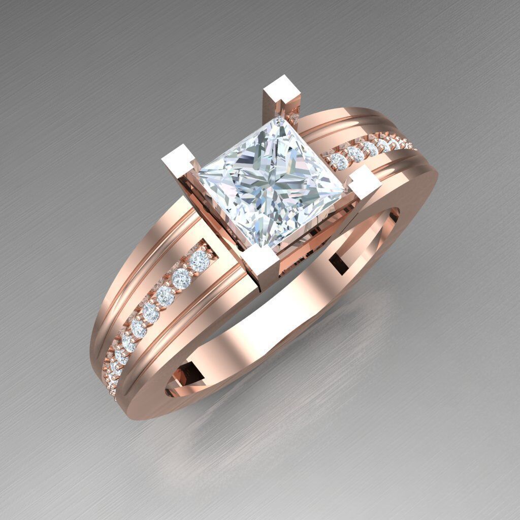 Top Diamond Men Ring STL 3DM 2MR070 3D print model_11