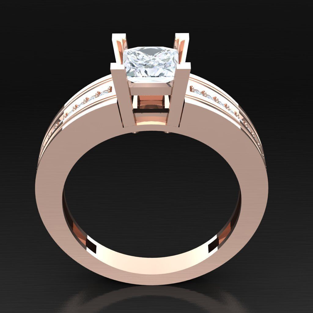 Top Diamond Men Ring STL 3DM 2MR070 3D print model_6
