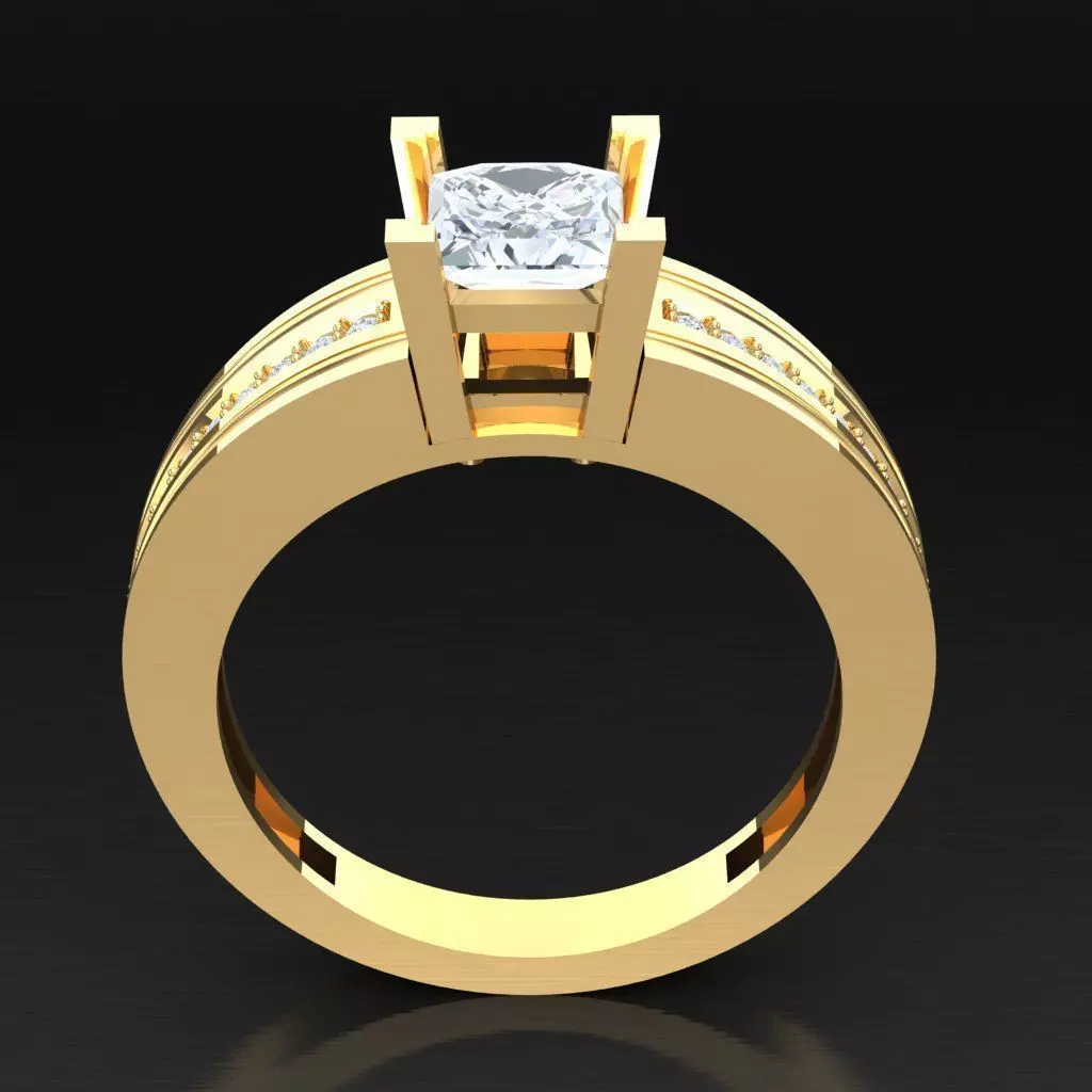 Top Diamond Men Ring STL 3DM 2MR070 3D print model_0