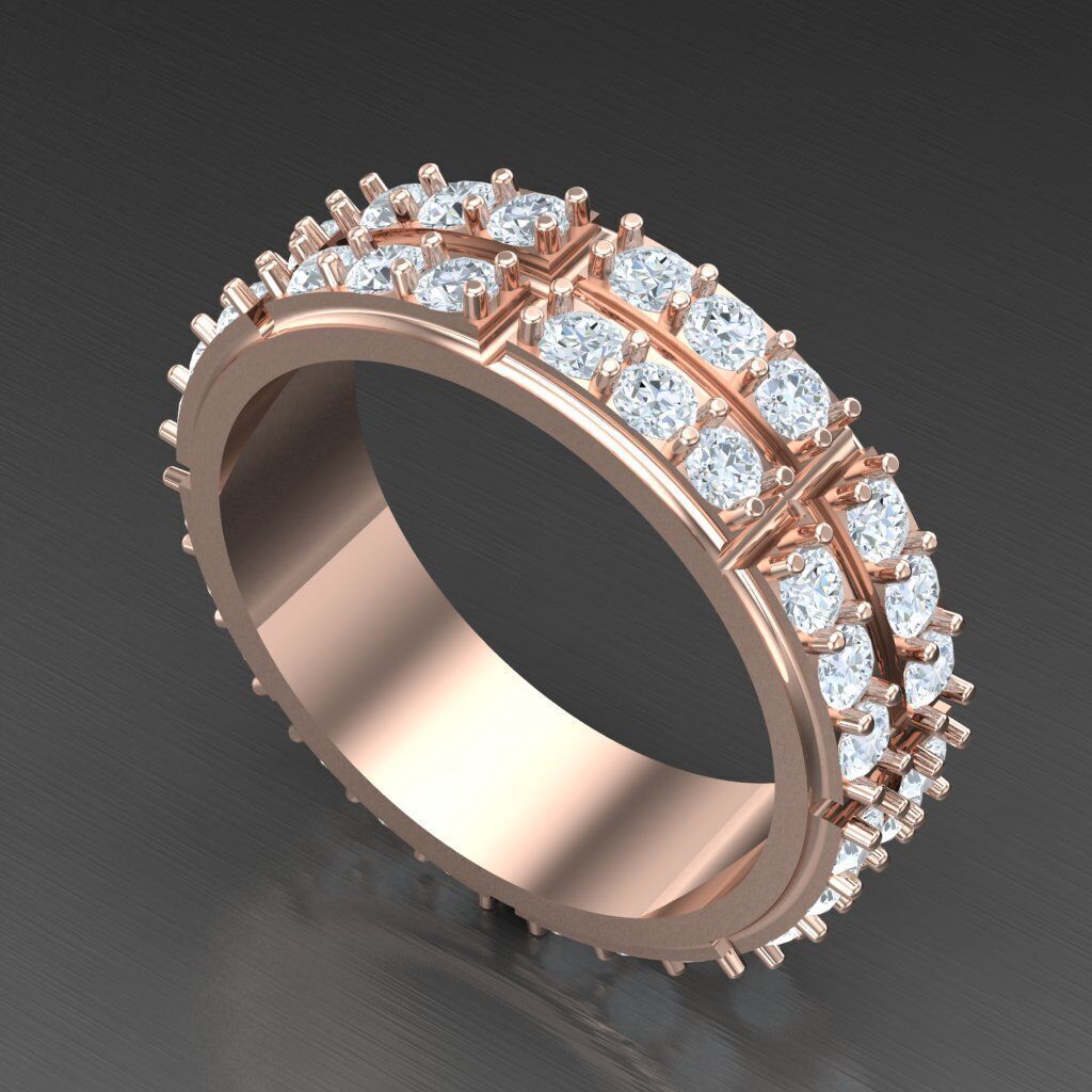 Top Diamond Men Ring STL 3DM 2MR069 3D print model_6