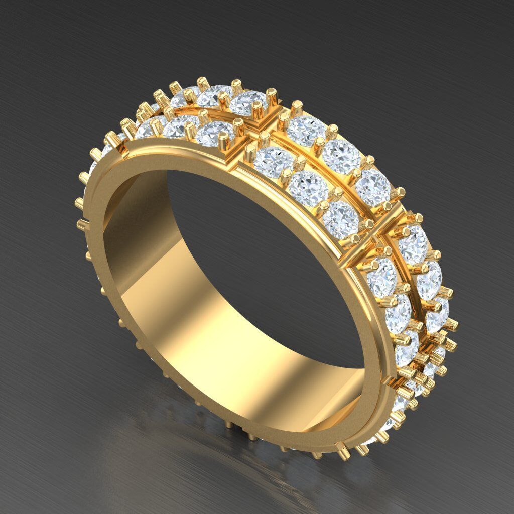 Top Diamond Men Ring STL 3DM 2MR069 3D print model_7