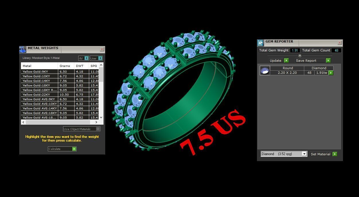 Top Diamond Men Ring STL 3DM 2MR069 3D print model_3