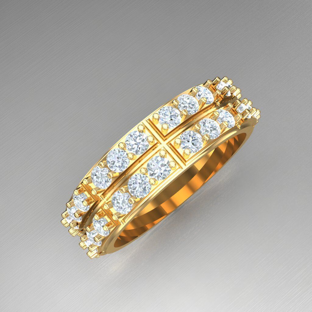 Top Diamond Men Ring STL 3DM 2MR069 3D print model_2