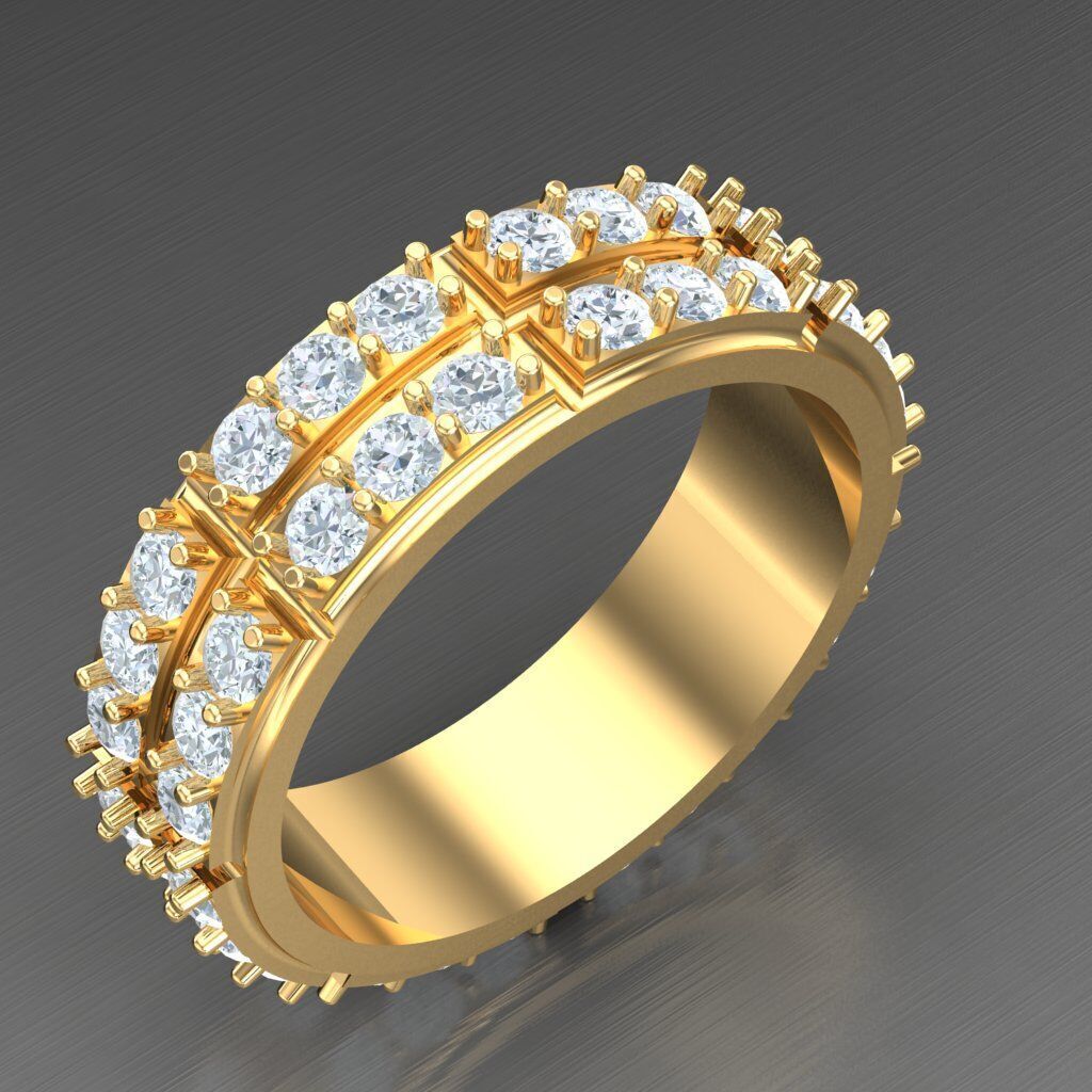 Top Diamond Men Ring STL 3DM 2MR069 3D print model_1