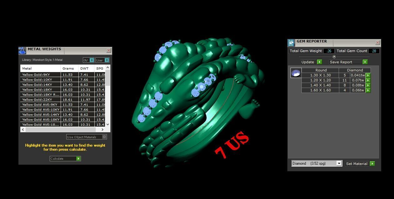 Top Diamond Men Ring STL 3DM 2MR068 3D print model_3